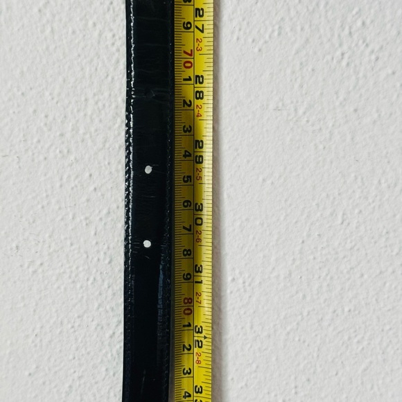 Vintage Paloma Picasso Signature Black Patent Leather Belt with X Gold Accents - Picture 7 of 9